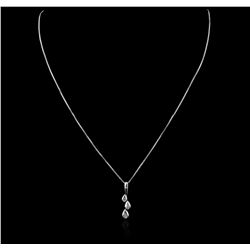 14KT White Gold 0.10ctw Diamond Pendant With Chain