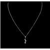 Image 1 : 14KT White Gold 0.10ctw Diamond Pendant With Chain