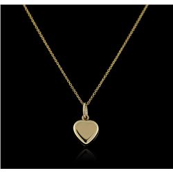 18KT Yellow Gold Heart Pendant With Chain