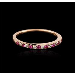 18KT Rose Gold 0.19ctw Pink Sapphire and Diamond Ring