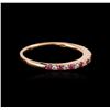 Image 2 : 18KT Rose Gold 0.19ctw Pink Sapphire and Diamond Ring