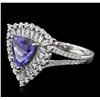 Image 2 : 14KT White Gold 1.93ct Tanzanite and Diamond Ring