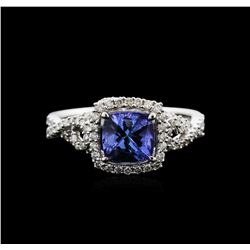 14KT White Gold 1.62ct Tanzanite and Diamond Ring