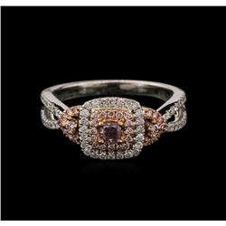 18KT Two-Tone Gold 0.70ctw Fancy Pink Diamond Ring