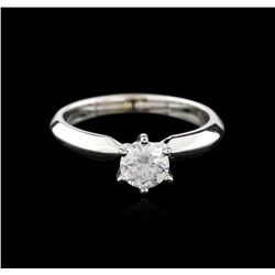 14KT White Gold 0.65ct Round Cut Diamond Solitaire Ring