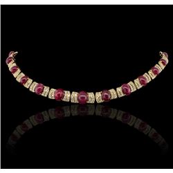 18KT Yellow Gold 47.33ctw Ruby and Diamond Suite