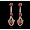 Image 3 : 18KT Yellow Gold 47.33ctw Ruby and Diamond Suite