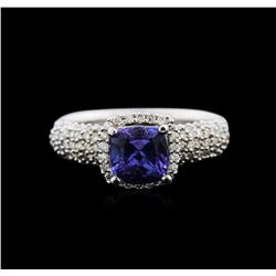 14KT White Gold 1.41ct Tanzanite and Diamond Ring