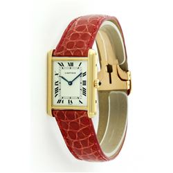 Ladies Cartier 18KT Yellow Gold Tank Wristwatch