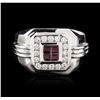 Image 1 : 14KT White Gold 0.50ctw Ruby and Diamond Ring