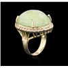 Image 3 : 14KT Yellow Gold 32.12ct Green Tourmaline and Diamond Ring