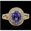 Image 1 : 14KT Yellow Gold 1.54ct Tanzanite and Diamond Ring