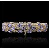 Image 2 : 14KT Yellow Gold 24.17ctw Tanzanite and Diamond Bracelet