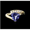 Image 1 : 14KT Yellow Gold 2.12ct Tanzanite and Diamond Ring