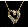 Image 1 : 14KT Yellow Gold 0.92ctw Diamond Pendant With Chain