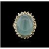 Image 1 : 14KT Yellow Gold 13.35ct Aquamarine and Diamond Ring