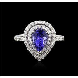 18KT White Gold 1.15ct Tanzanite and Diamond Ring