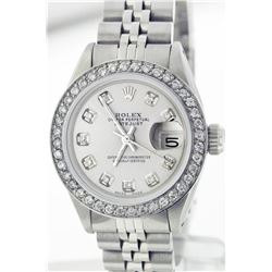 Ladies Rolex Stainless Steel 1.00ctw Diamond DateJust Wristwatch