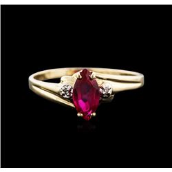 14KT Yellow Gold 0.20ct Ruby and Diamond Ring