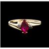 Image 1 : 14KT Yellow Gold 0.20ct Ruby and Diamond Ring