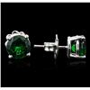 Image 2 : 14KT White Gold 2.72ctw Tsavorite Earrings