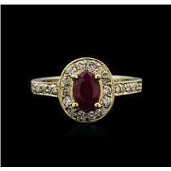 14KT Yellow Gold 0.93ct Ruby and Diamond Ring