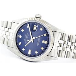 Gents Rolex Stainless Steel Diamond DateJust Wristwatch