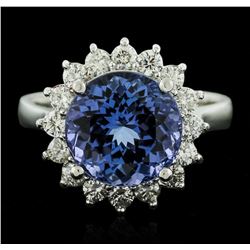 14KT White Gold 4.23ct Tanzanite and Diamond Ring