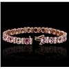 Image 2 : 14KT Rose Gold 19.11ctw Multi-Color Sapphire and Diamond Bracelet