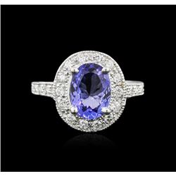 14KT White Gold 2.93ct Tanzanite and Diamond Ring