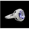 Image 2 : 14KT White Gold 2.93ct Tanzanite and Diamond Ring