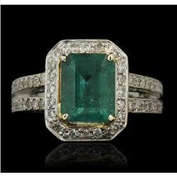 18KT White Gold 2.77ct Emerald and Diamond Ring