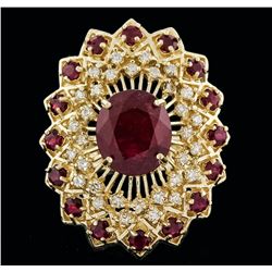 14KT Yellow Gold 8.29ctw Ruby and Diamond Ring