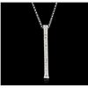 Image 1 : 14KT White Gold 0.23ctw Diamond Pendant With Chain