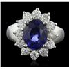 Image 1 : 14KT White Gold 3.56ct Sapphire and Diamond Ring