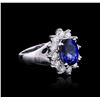 Image 4 : 14KT White Gold 3.56ct Sapphire and Diamond Ring