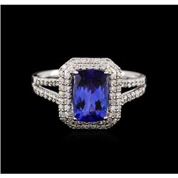 14KT White Gold 1.76ct Tanzanite and Diamond Ring