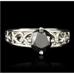 14KT White Gold 1.34ct Black Diamond Ring