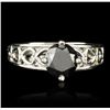Image 1 : 14KT White Gold 1.34ct Black Diamond Ring