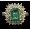 Image 1 : 14KT Yellow Gold 1.96ct Emerald and Diamond Ring
