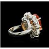 Image 3 : 18KT White Gold 13.48ct Orange Sapphire and Diamond Ring