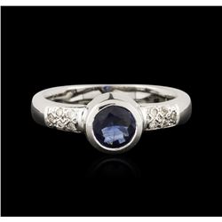 14KT White Gold 1.12ct Sapphire and Diamond Ring