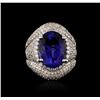 Image 1 : 18KT White Gold 8.30ct Tanzanite and Diamond Ring