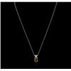 Image 1 : 18KT Two-Tone Gold 1.54ct Yellow Sapphire and Diamond Pendant With Chain