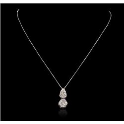 14KT White Gold 0.10ctw Diamond Pendant With Chain