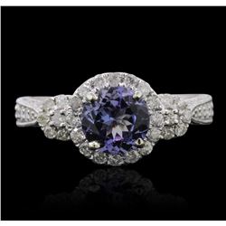 14KT White Gold 1.51ct Tanzanite and Diamond Ring