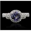 Image 1 : 14KT White Gold 1.51ct Tanzanite and Diamond Ring