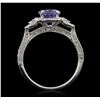 Image 3 : 14KT White Gold 1.51ct Tanzanite and Diamond Ring