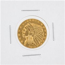 1913 $5 AU Indian Head Half Eagle Coin