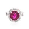 Image 1 : 18KT White Gold 6.08ct Rubellite and Diamond Ring